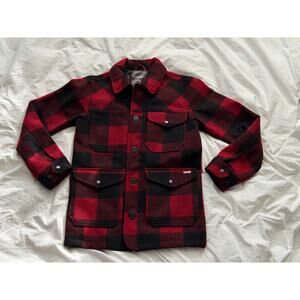 Eddie Bauer Men's Small Bulman Creek Forester Red Black Wool Shirt Jacket